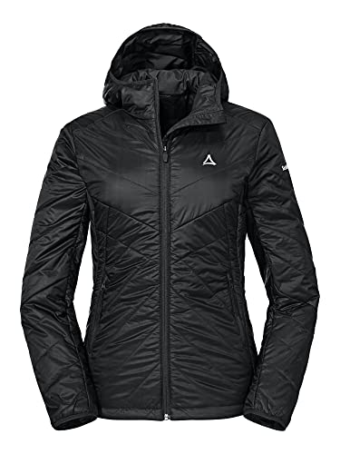 Schöffel Damen Padded Jacket Stams L, leichte, winddichte Winter Wanderjacke mit Recycling-Wattierung, atmungsaktive, wasserabweisende Outdoorjacke, black, 40 im Sale